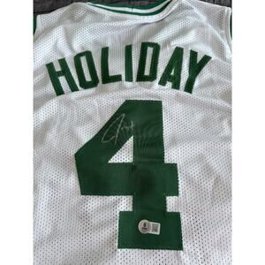 Autographed Jrue Holiday NBA Boston Celtics Signed Stitched Jersey BAS COA